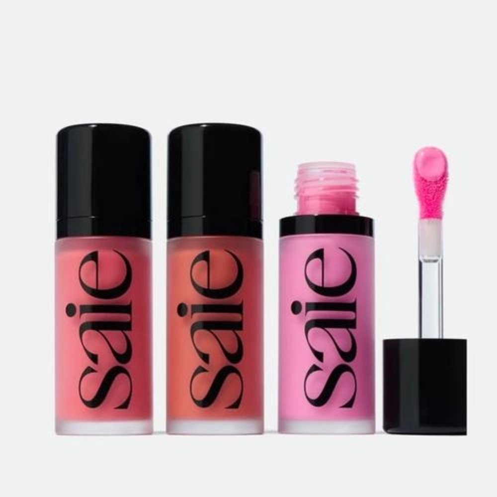 Huda Beauty Makeup Mini Kit - Жидкие румяна-хайлайтер Saie для контуринга и