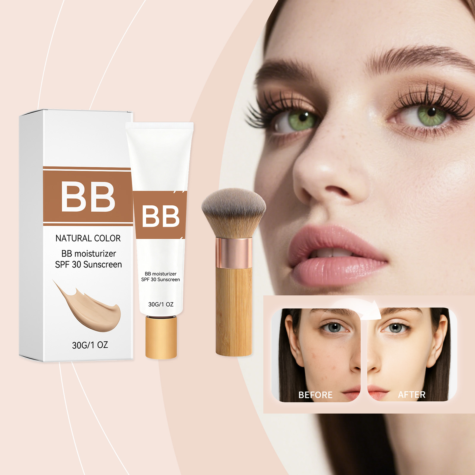 Beauty Makeup Foundation - Тонирующий увлажняющий BB-крем SPF 30 с