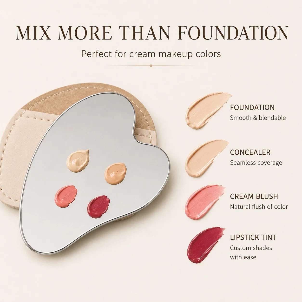 Beauty Makeup Foundation - Палитра для смешивания макияжа из нержавеющей